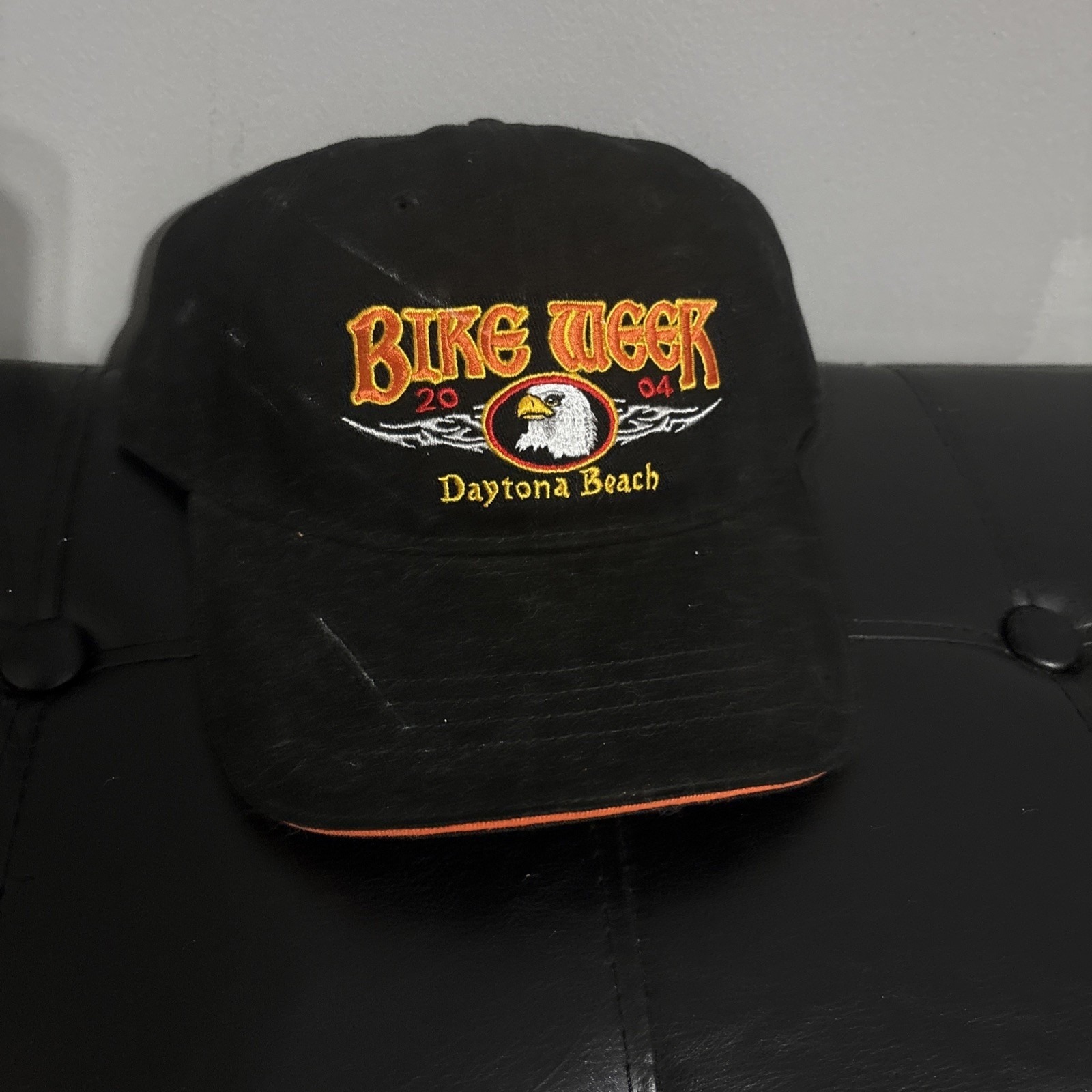Bike Week Hat 2004 Daytona Beach Adult Size Adjustable Black Hat Cap Vintage New